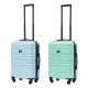 BlockTravel kofferset 2 delig ABS handbagage met wielen afneembaar 39 liter - inbouw TSA slot - licht blauw - mint groen