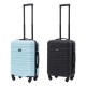 BlockTravel kofferset 2 delig ABS handbagage met wielen afneembaar 39 liter - inbouw TSA slot - zwart - licht blauw