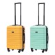 BlockTravel kofferset 2 delig ABS handbagage met wielen afneembaar 39 liter - inbouw TSA slot - geel - mint groen