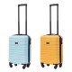 BlockTravel kofferset 2 delig ABS handbagage met wielen afneembaar 29 liter - inbouw TSA slot - licht blauw - geel