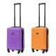 BlockTravel kofferset 2 delig ABS handbagage met wielen afneembaar 29 liter - inbouw TSA slot - paars - oranje