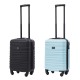 BlockTravel kofferset 2 delig ABS handbagage met wielen afneembaar 29 liter - inbouw TSA slot - zwart - licht blauw