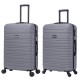 BlockTravel kofferset 2 delig ABS ruimbagage met dubbele wielen 74 en 95 liter - inbouw TSA slot - grijs