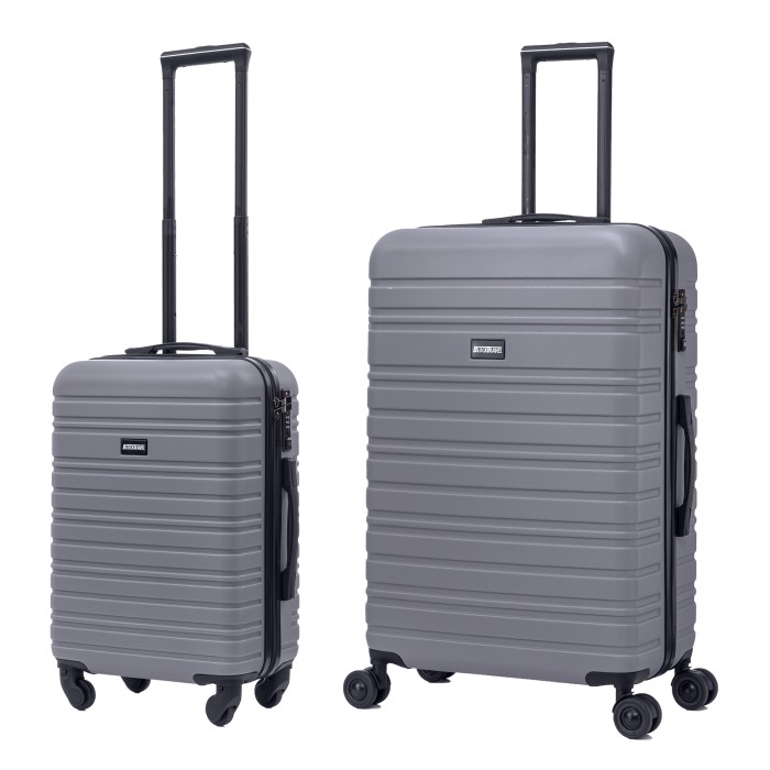 BlockTravel kofferset 2 delig ABS ruimbagage en handbagage 39 en 95 liter - inbouw TSA slot - grijs