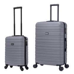 BlockTravel kofferset 2 delig ABS ruimbagage en handbagage 29 en 95 liter - inbouw TSA slot - grijs