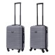 BlockTravel kofferset 2 delig ABS handbagage met wielen afneembaar 29 en 39 liter - inbouw TSA slot - grijs