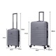 BlockTravel kofferset 2 delig ABS ruimbagage en handbagage 39 en 95 liter - inbouw TSA slot - grijs