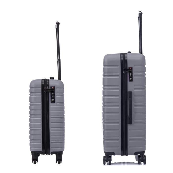 BlockTravel kofferset 2 delig ABS ruimbagage en handbagage 29 en 95 liter - inbouw TSA slot - grijs