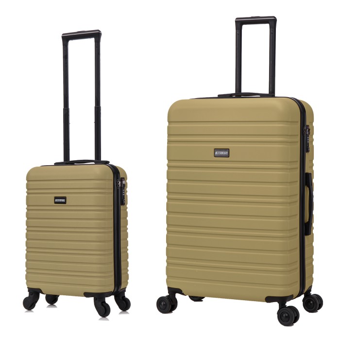 BlockTravel kofferset 2 delig ABS ruimbagage en handbagage 29 en 95 liter - inbouw TSA slot - olijf groen