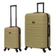 BlockTravel kofferset 2 delig ABS ruimbagage en handbagage 29 en 74 liter - inbouw TSA slot - olijf groen