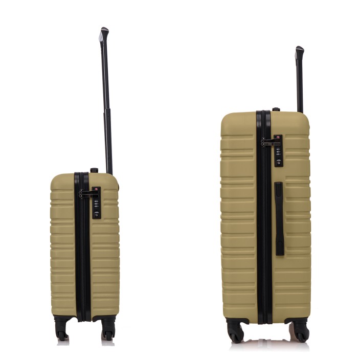 BlockTravel kofferset 2 delig ABS ruimbagage en handbagage 29 en 74 liter - inbouw TSA slot - olijf groen