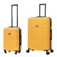 BlockTravel kofferset 2 delig ABS ruimbagage en handbagage 39 en 95 liter - inbouw TSA slot - geel