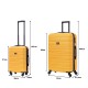 BlockTravel kofferset 2 delig ABS ruimbagage en handbagage 39 en 74 liter - inbouw TSA slot - geel