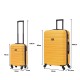 BlockTravel kofferset 2 delig ABS ruimbagage en handbagage 29 en 74 liter - inbouw TSA slot - geel