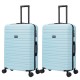 BlockTravel kofferset 2 delig ABS ruimbagage met dubbele wielen 95 liter - inbouw TSA slot - lichtgewicht - licht blauw