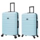 BlockTravel kofferset 2 delig ABS ruimbagage met dubbele wielen 74 en 95 liter - inbouw TSA slot - licht blauw