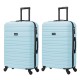 BlockTravel kofferset 2 delig ABS ruimbagage met wielen afneembaar 74 liter - inbouw TSA slot - lichtgewicht - licht blauw