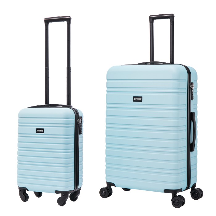 BlockTravel kofferset 2 delig ABS ruimbagage en handbagage 29 en 95 liter - inbouw TSA slot - licht blauw