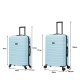 BlockTravel kofferset 2 delig ABS ruimbagage met dubbele wielen 74 en 95 liter - inbouw TSA slot - licht blauw