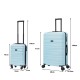 BlockTravel kofferset 2 delig ABS ruimbagage en handbagage 29 en 95 liter - inbouw TSA slot - licht blauw