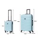 BlockTravel kofferset 2 delig ABS ruimbagage en handbagage 29 en 74 liter - inbouw TSA slot - licht blauw