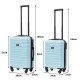 BlockTravel kofferset 2 delig ABS handbagage met wielen afneembaar 29 en 39 liter - inbouw TSA slot - licht blauw