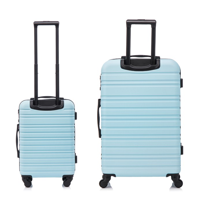 BlockTravel kofferset 2 delig ABS handbagage met wielen afneembaar 29 en 39 liter - inbouw TSA slot - licht blauw