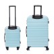 BlockTravel kofferset 2 delig ABS handbagage met wielen afneembaar 29 en 39 liter - inbouw TSA slot - licht blauw