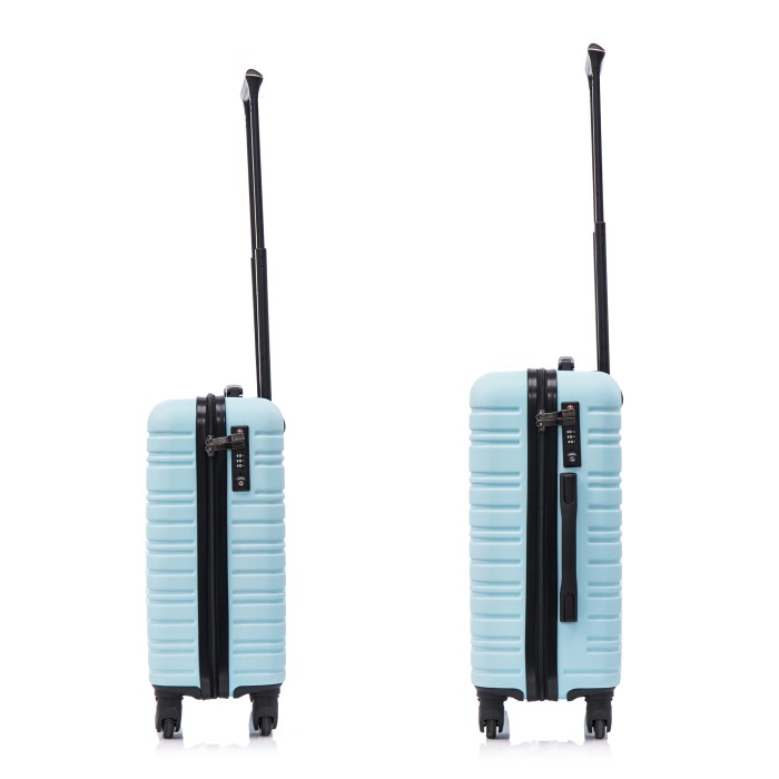 BlockTravel kofferset 2 delig ABS handbagage met wielen afneembaar 29 en 39 liter - inbouw TSA slot - licht blauw