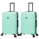 BlockTravel kofferset 2 delig ABS ruimbagage met dubbele wielen 95 liter - inbouw TSA slot - lichtgewicht - mint groen