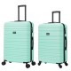 BlockTravel kofferset 2 delig ABS ruimbagage met dubbele wielen 74 en 95 liter - inbouw TSA slot - mint groen