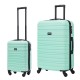 BlockTravel kofferset 2 delig ABS ruimbagage en handbagage 29 en 74 liter - inbouw TSA slot - mint groen