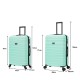 BlockTravel kofferset 2 delig ABS ruimbagage met dubbele wielen 74 en 95 liter - inbouw TSA slot - mint groen