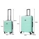 BlockTravel kofferset 2 delig ABS ruimbagage en handbagage 39 en 95 liter - inbouw TSA slot - mint groen