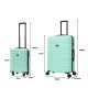 BlockTravel kofferset 2 delig ABS ruimbagage en handbagage 29 en 95 liter - inbouw TSA slot - mint groen