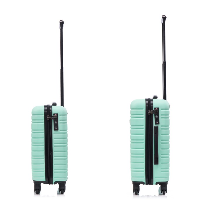 BlockTravel kofferset 2 delig ABS handbagage met wielen afneembaar 29 en 39 liter - inbouw TSA slot - mint groen