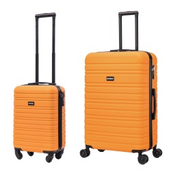 BlockTravel kofferset 2 delig ABS ruimbagage en handbagage 29 en 95 liter - inbouw TSA slot - oranje