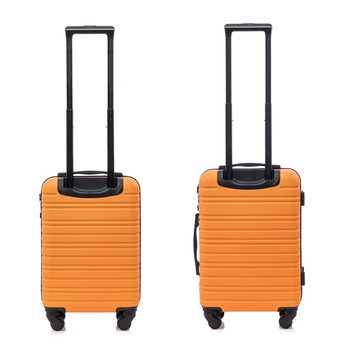 BlockTravel kofferset 2 delig ABS handbagage met wielen afneembaar 29 en 39 liter - inbouw TSA slot - oranje