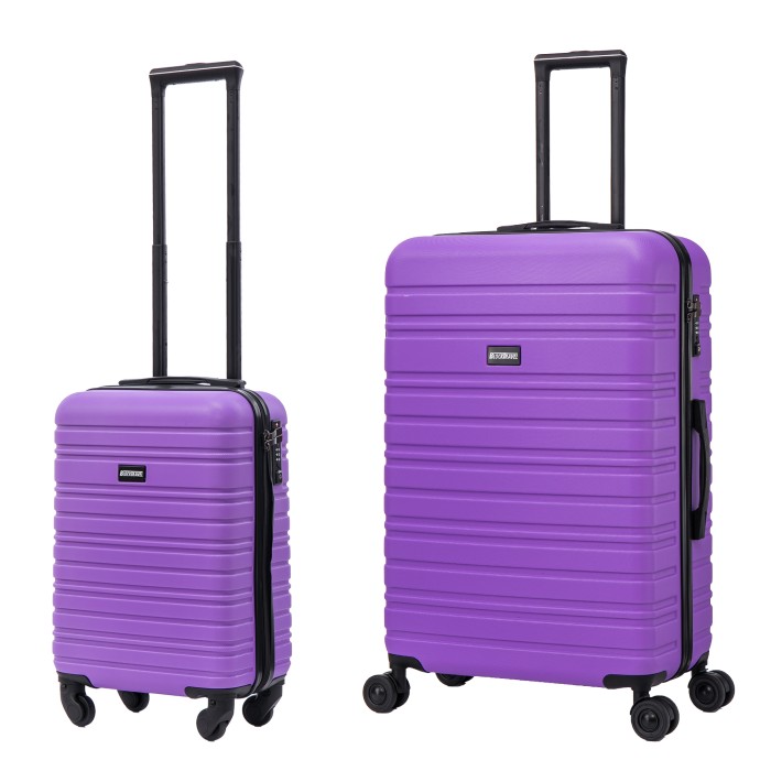 BlockTravel kofferset 2 delig ABS ruimbagage en handbagage 29 en 95 liter - inbouw TSA slot - paars