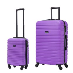 BlockTravel kofferset 2 delig ABS ruimbagage en handbagage 29 en 74 liter - inbouw TSA slot - paars