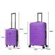 BlockTravel kofferset 2 delig ABS ruimbagage en handbagage 39 en 95 liter - inbouw TSA slot - paars