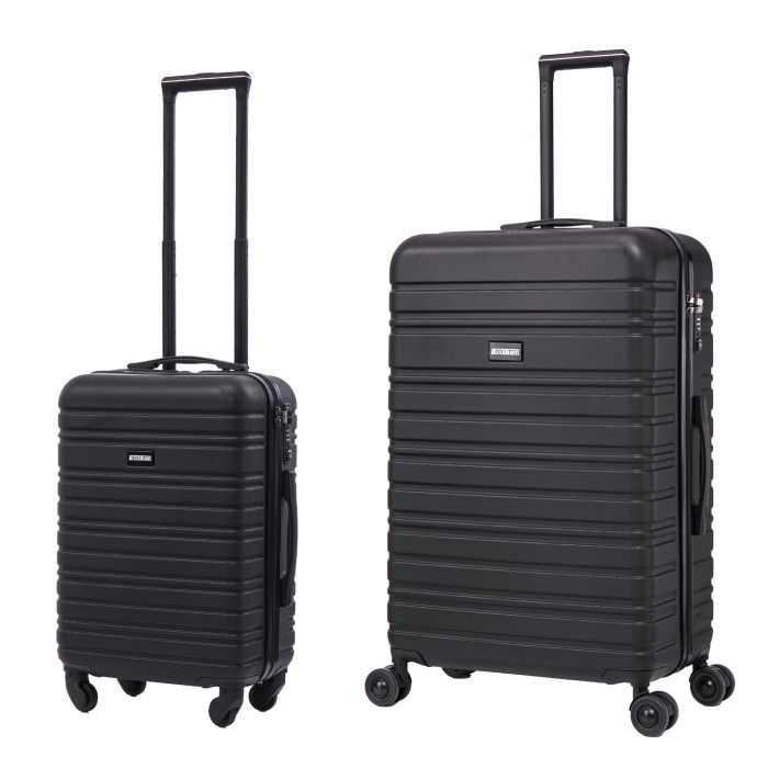 BlockTravel kofferset 2 delig ABS ruimbagage en handbagage 39 en 95 liter - inbouw TSA slot - zwart