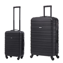 BlockTravel kofferset 2 delig ABS ruimbagage en handbagage 39 en 74 liter - inbouw TSA slot - zwart