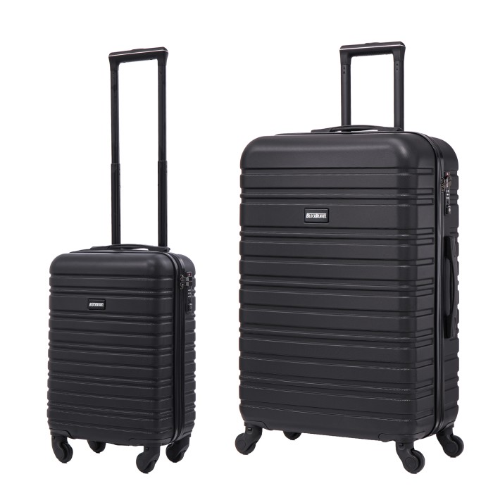 BlockTravel kofferset 2 delig ABS ruimbagage en handbagage 29 en 74 liter - inbouw TSA slot - zwart