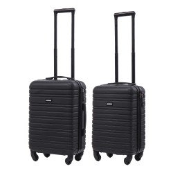 BlockTravel kofferset 2 delig ABS handbagage met wielen afneembaar 29 en 39 liter - inbouw TSA slot - zwart