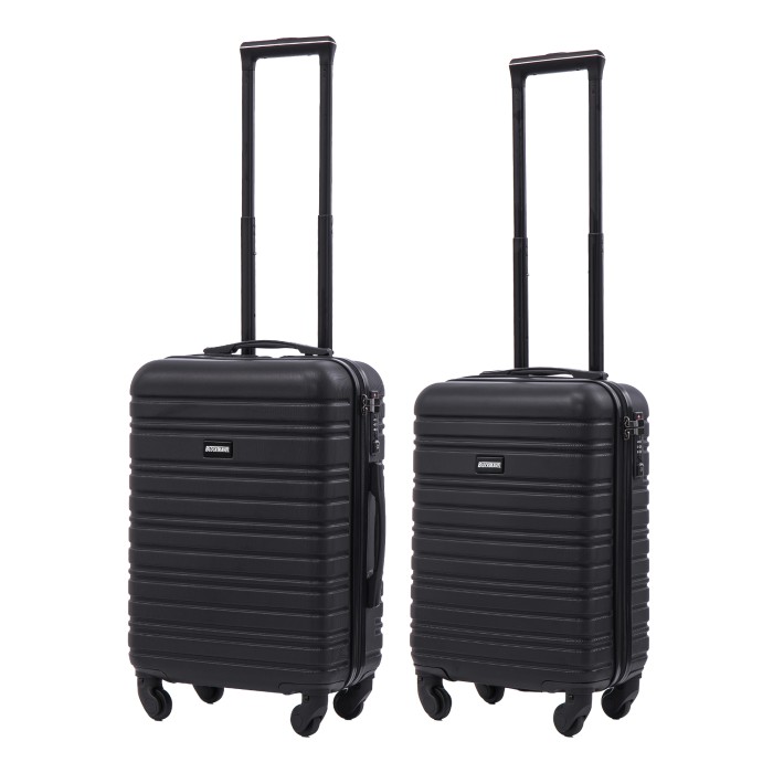 BlockTravel kofferset 4 delig ABS ruimbagage en handbagage 29 39 74 en 95 liter - inbouw TSA slot - zwart 