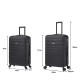 BlockTravel kofferset 4 delig ABS ruimbagage en handbagage 29 39 74 en 95 liter - inbouw TSA slot - zwart 