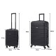 BlockTravel kofferset 2 delig ABS ruimbagage en handbagage 39 en 74 liter - inbouw TSA slot - zwart