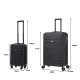 BlockTravel kofferset 2 delig ABS ruimbagage en handbagage 29 en 95 liter - inbouw TSA slot - zwart