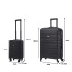 BlockTravel kofferset 2 delig ABS ruimbagage en handbagage 29 en 74 liter - inbouw TSA slot - zwart